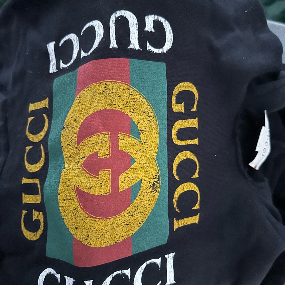 Little girls Gucci Black sweater dress with Iconic Logo